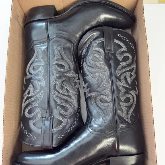 NEW DAN POST MEN'S MIGNON WESTERN BOOTS ROUND TOE BLK 10.5