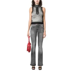NEW DIESEL 1969 d-ebbey slim waist bootcut flare jeans in gray