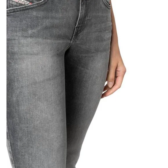NEW DIESEL 1969 d-ebbey slim waist bootcut flare jeans in gray