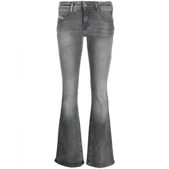 NEW DIESEL 1969 d-ebbey slim waist bootcut flare jeans in gray