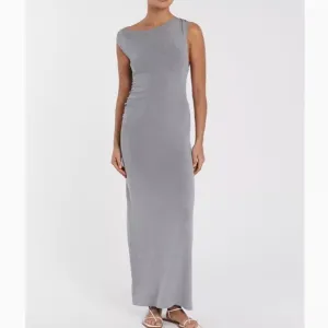 NEW DISSH Poppy Bitter Choc Asym Midi Dress - Silver Gray