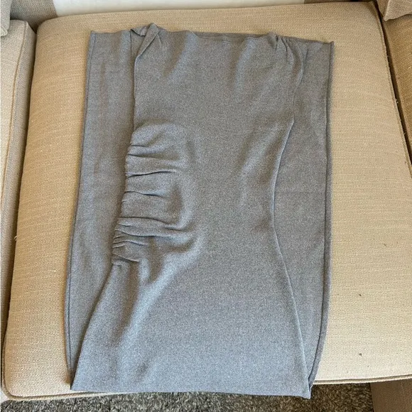 NEW DISSH Poppy Bitter Choc Asym Midi Dress - Silver Gray