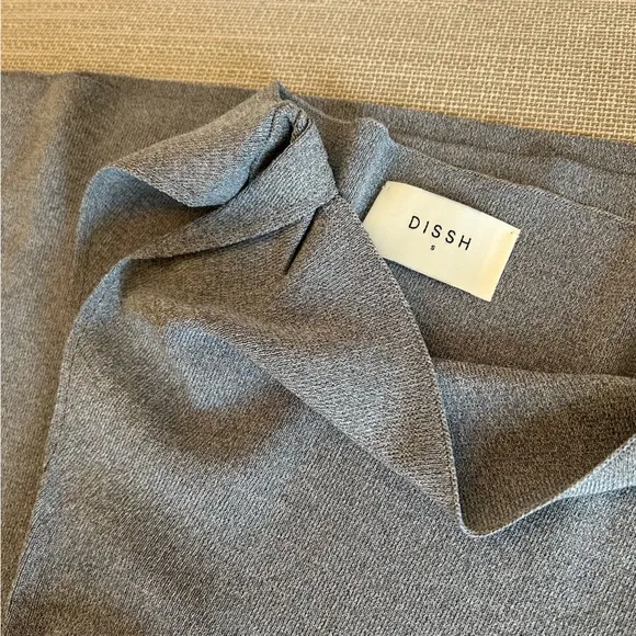 NEW DISSH Poppy Bitter Choc Asym Midi Dress - Silver Gray
