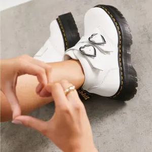 New Dr. Martens Devon Flower Buckle Platform Boots