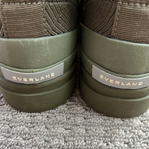 New Everlane Utility Reknit Army Green Sock Boot