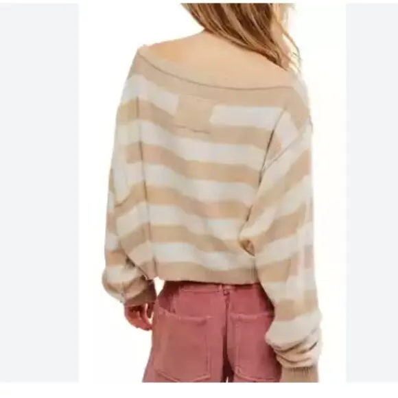 new FREE PEOPLE We The Free Into The Blue Pullover /  IVORY  Straps COMBO