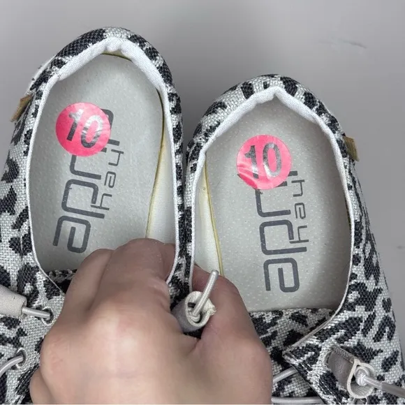 NEW Hey Dude Wendy Woven Cheetah Print Canvas Shoes