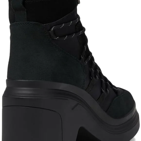 NEW Hunter Discoverer Mid Lace-up Leather Heel Boots Waterproof Black Size 9