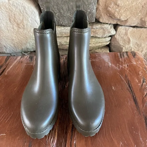 New! Jeffrey Campbell Chelsea Rain Boots-Army Green