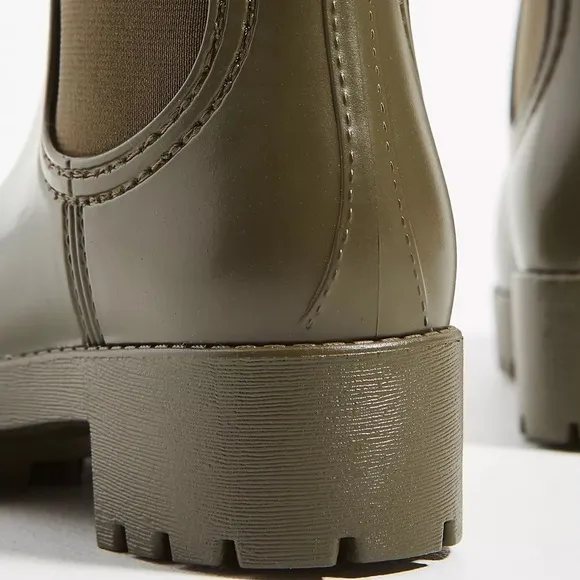 New! Jeffrey Campbell Chelsea Rain Boots-Army Green