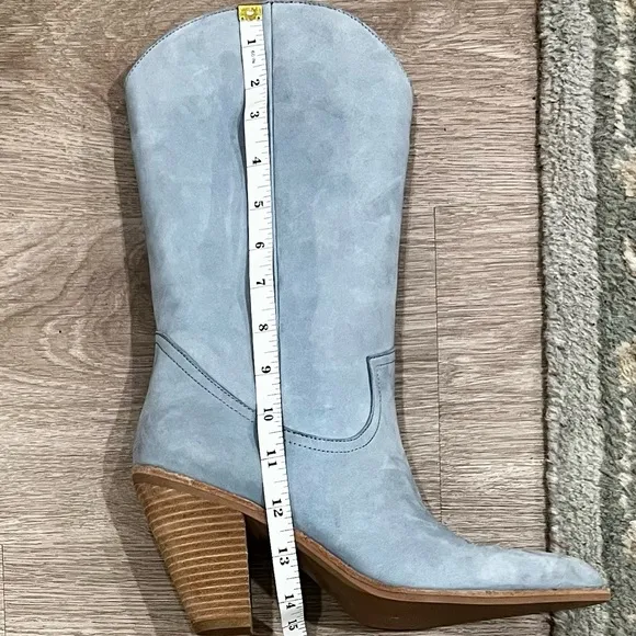 NEW Jeffrey Campbell “Tavetti” Premium Suede Light Blue Western Boots - 9