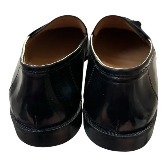 New Johnston &amp; Murphy Men's Horner Black Leather Slip-on Loafers Dress Shoes 12