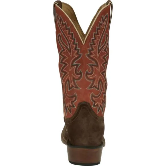 NEW JUSTIN BOOTS men's 11&quot; wide square toe boots in guy brown/orange