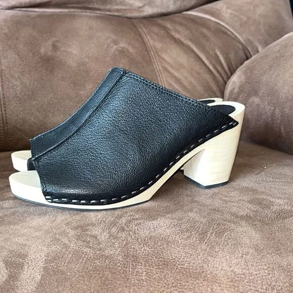 NEW Kelsi Dagger Boulder Open Toe Black Clogs Size 8