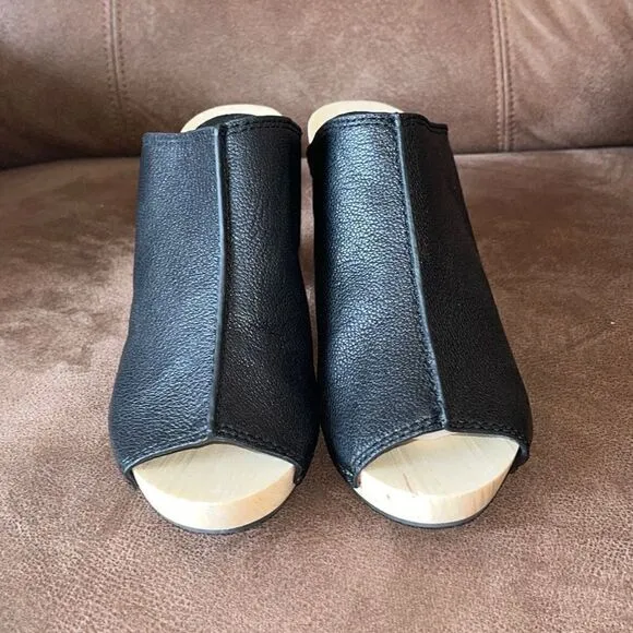 NEW Kelsi Dagger Boulder Open Toe Black Clogs Size 8