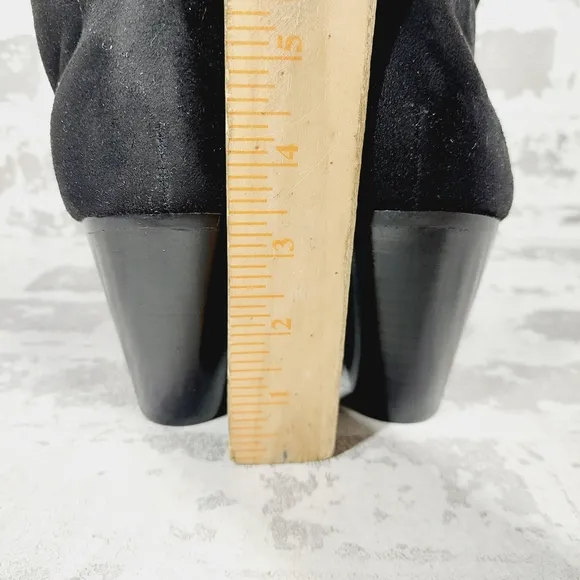 New Marc Fisher Gwineth Faux Suede Black Over the Knee Boots  O141