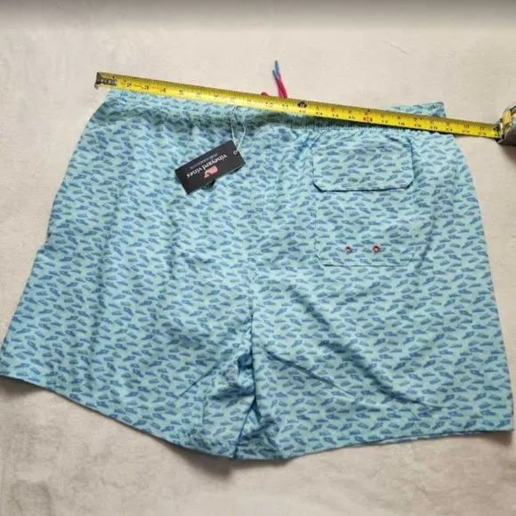 New men's  XXL Vineyard Vines 7&quot; printed Chappy swim trunks picnic boat shorts