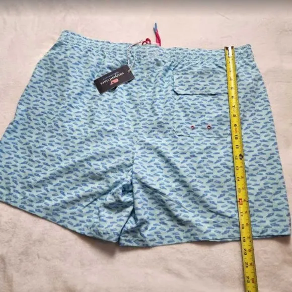 New men's  XXL Vineyard Vines 7&quot; printed Chappy swim trunks picnic boat shorts