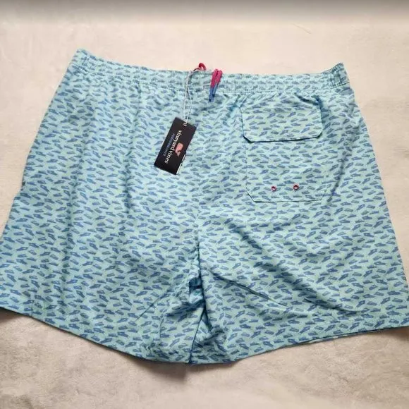 New men's  XXL Vineyard Vines 7&quot; printed Chappy swim trunks picnic boat shorts