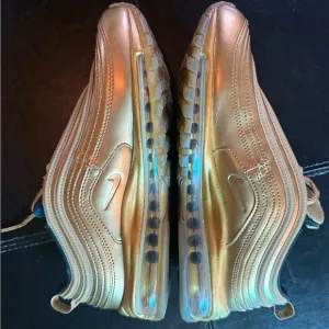 New Metallic Gold Nike Air Max 97 QS Olympic Triple Gold Shoes (Beautiful Shoe)