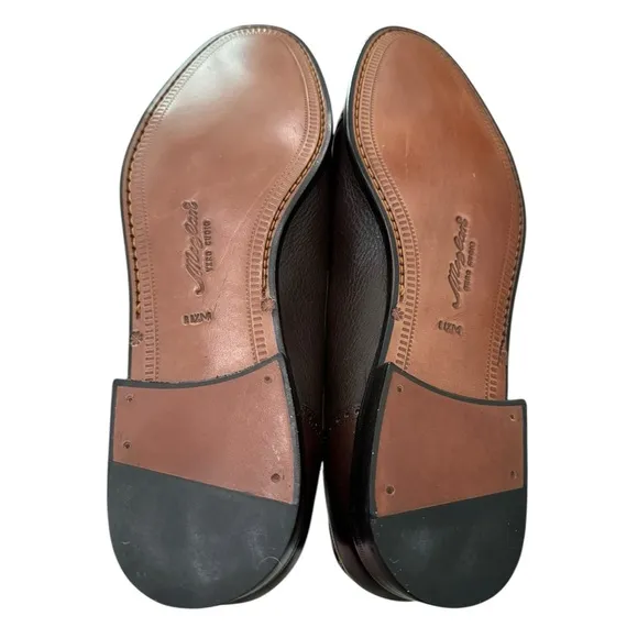 New Mezlan Havana Men's Brown Leather Tassel Slip-on Loafers Dress Shoes 11.5