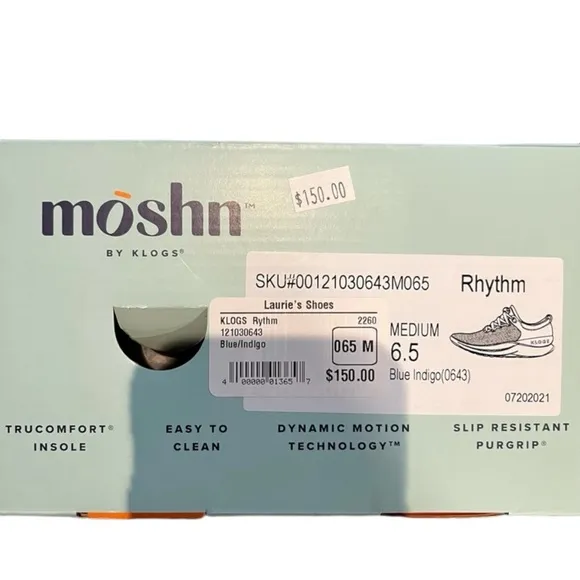 NEW Moshn by Klogs Rhythm Blue Indigo Sneakers Shoes size 6.5