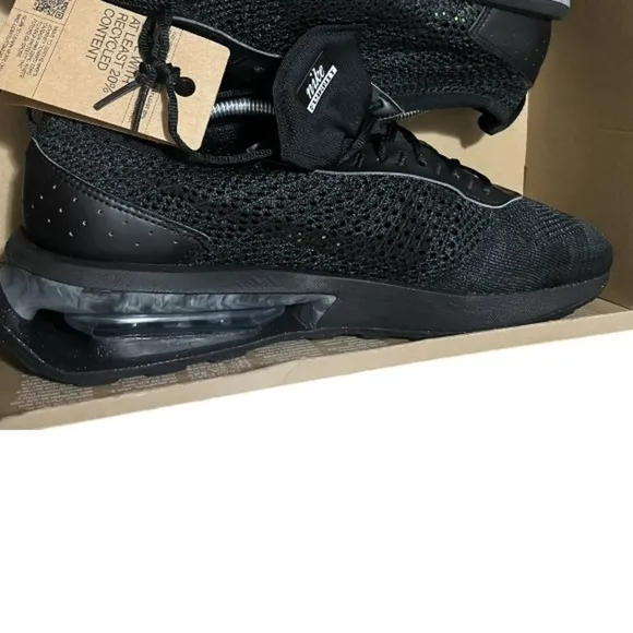 NEW Nike Air Max Flyknit Racer Mens Triple Black Shoes