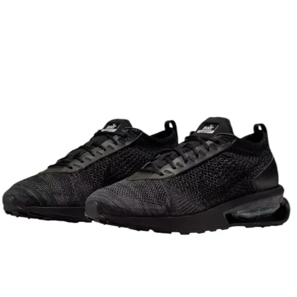 NEW Nike Air Max Flyknit Racer Mens Triple Black Shoes