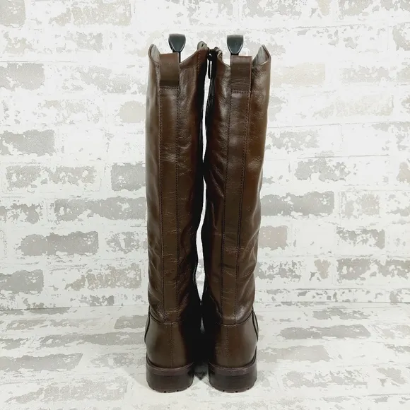 New Nordstrom Oliver Brown Leather Knee High Ridding Boots D421