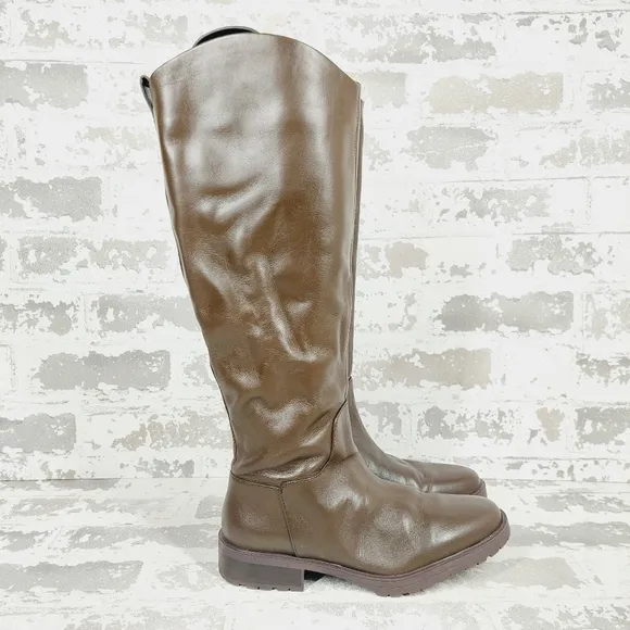 New Nordstrom Oliver Brown Leather Knee High Ridding Boots D421