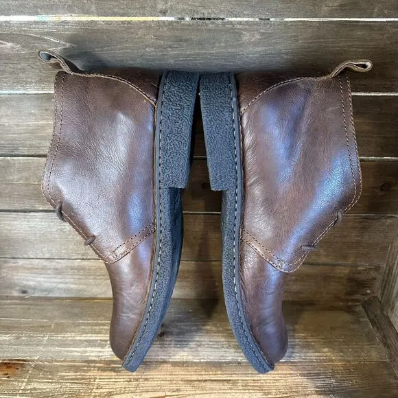 New NWOB Mens Born Bismark Brown Leather Comfort Ankle Chukka Boots Size 11.5 M‎