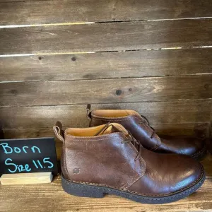 New NWOB Mens Born Bismark Brown Leather Comfort Ankle Chukka Boots Size 11.5 M‎