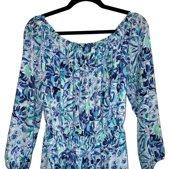 NEW NWT Lilly Pulitzer Jennie Off The Shoulder Midi Dress In Iris Blue