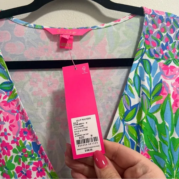 NEW NWT Lilly Pulitzer Juliet Ruffle Midi Dress In A Cherry On Top Floral Print