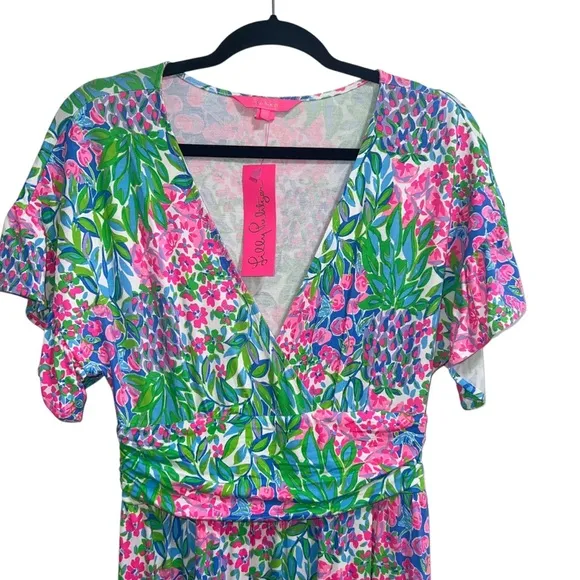 NEW NWT Lilly Pulitzer Juliet Ruffle Midi Dress In A Cherry On Top Floral Print