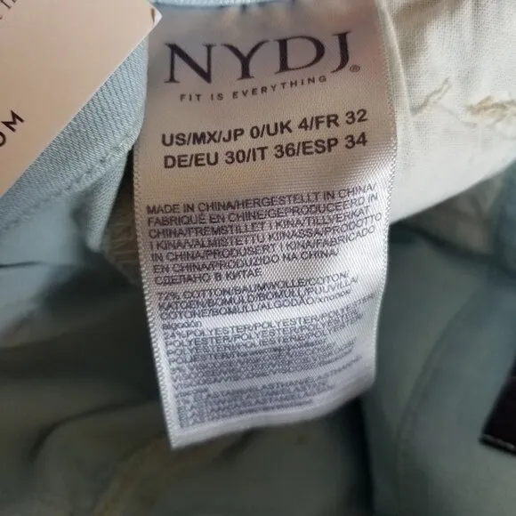 NEW NYDJ Briella Paperbag &amp; Cuff Valhalla Shorts 0