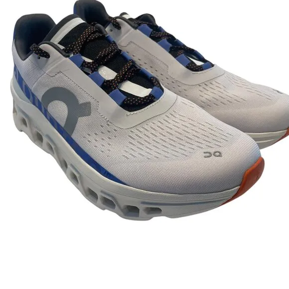 New ON RUNNING CLOUDMONSTER Men's Size 12.5 Running Shoes White and Blue