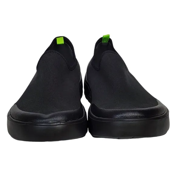 New Oofos oomg eezee low slide on sneakers shoes black slip on stretch comfy