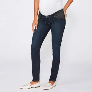 NEW PAIGE denim verdugo skinny maternity mona jeans in dark blue