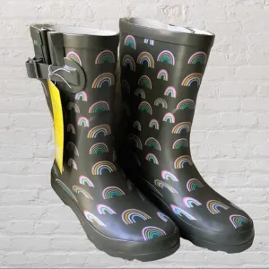 NEW Rainbow Mid Calf Rain Gardening Boots, Size 6