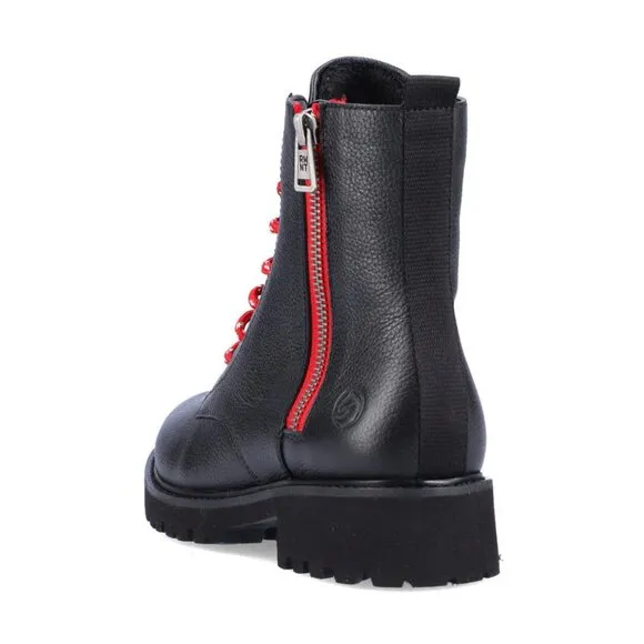 NEW REMONTE Leather Side Zip Comfort Boots black for women 462tn