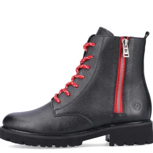 NEW REMONTE Leather Side Zip Comfort Boots black for women 462tn