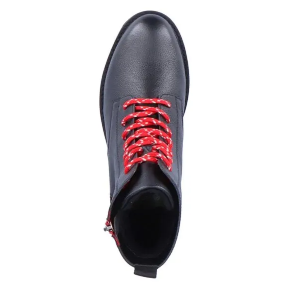 NEW REMONTE Leather Side Zip Comfort Boots black for women 462tn