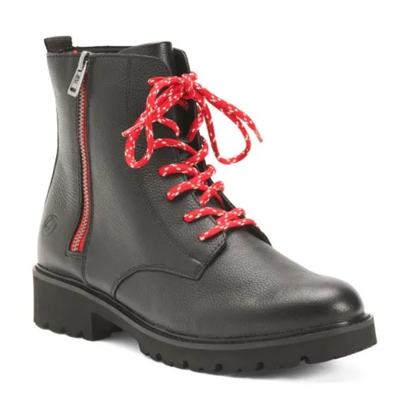 NEW REMONTE Leather Side Zip Comfort Boots black for women 462tn