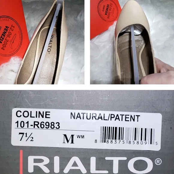 NEW Rialto White Mountain Coline Natural Patent Leather Hi Heels Classic Shoes