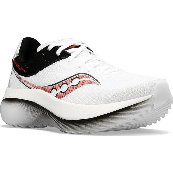 NEW SAUCONY men's kinvara pro shoes in white/infrared