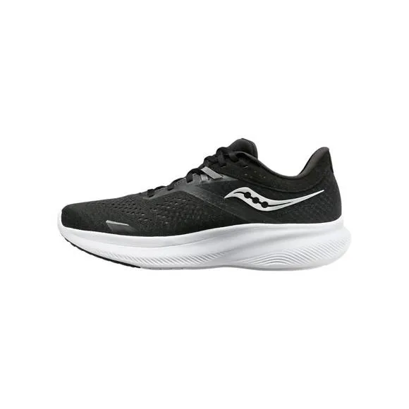 NEW SAUCONY men's ride 16 running shoes in black/white