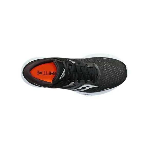 NEW SAUCONY men's ride 16 running shoes in black/white