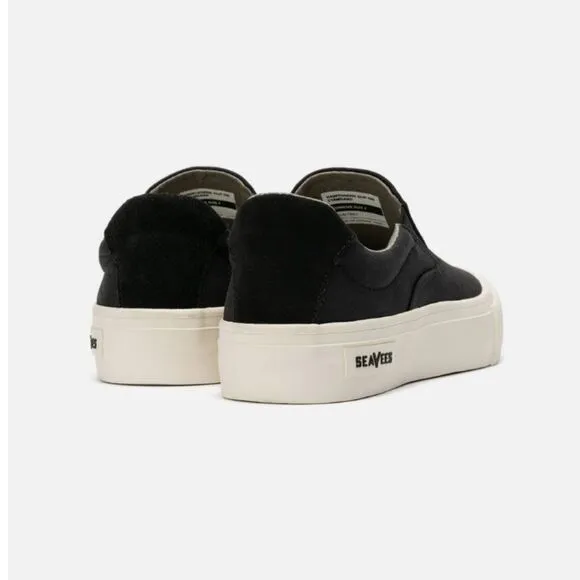 New SeaVees Hawthorne WOMENS SHOES  Slip On Black Cushy memory foam sneaker 8.5