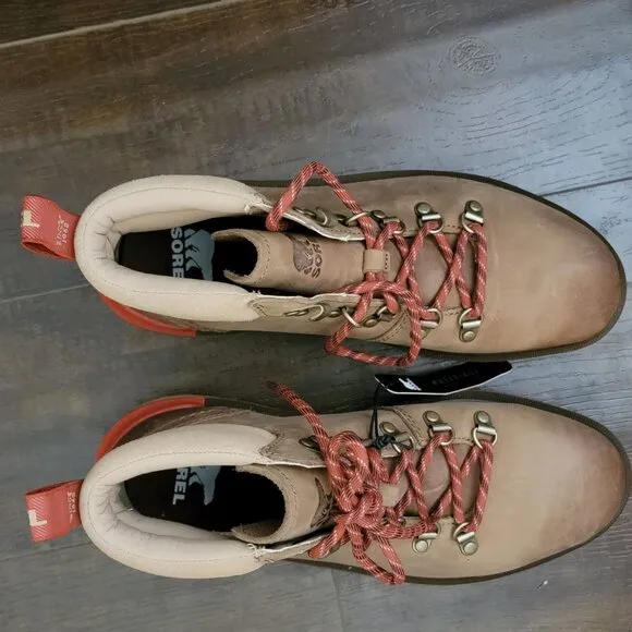 NEW Sorel Hi Line Hiker Boots Womens 9 Beige Outdoors Comfort Rugged